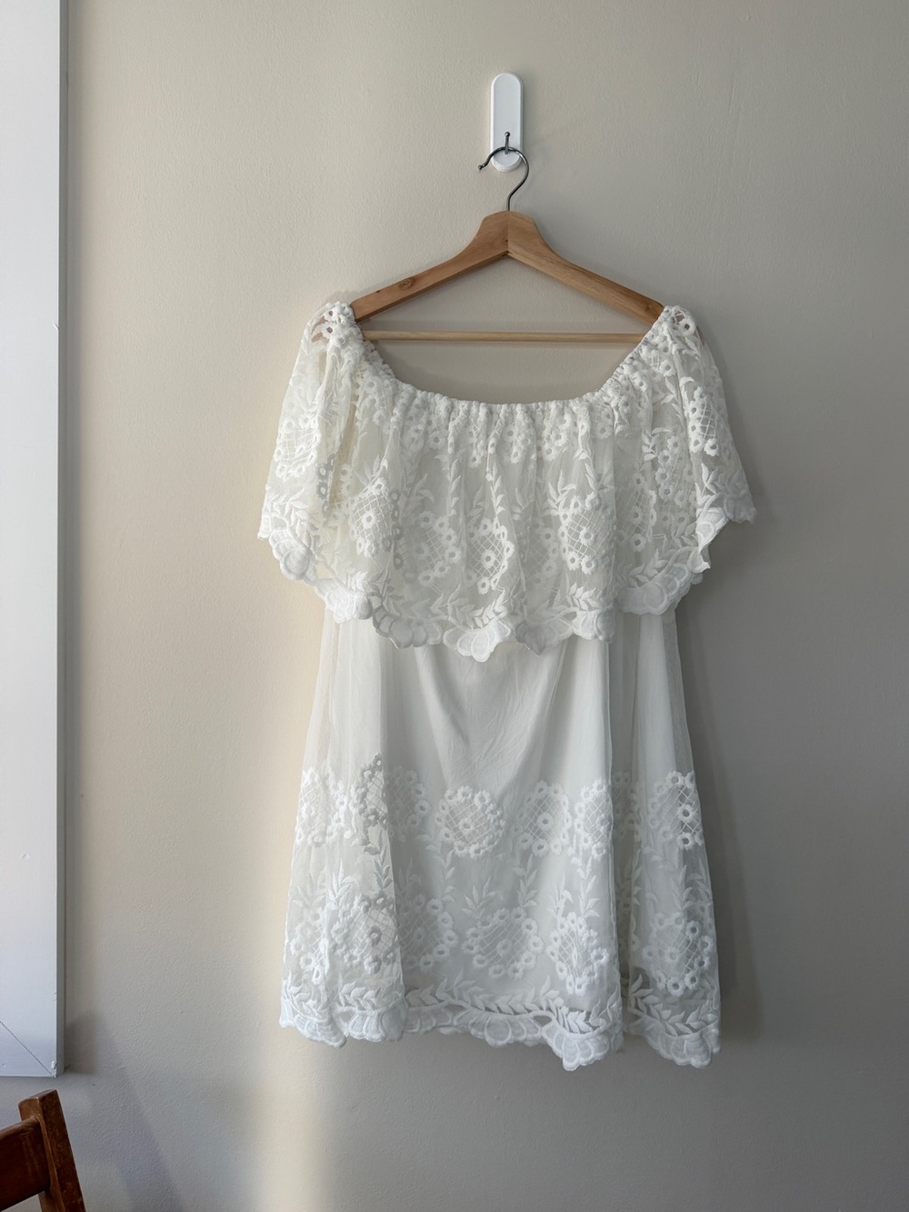 Bluivy Strapless White Lace Summer Dress